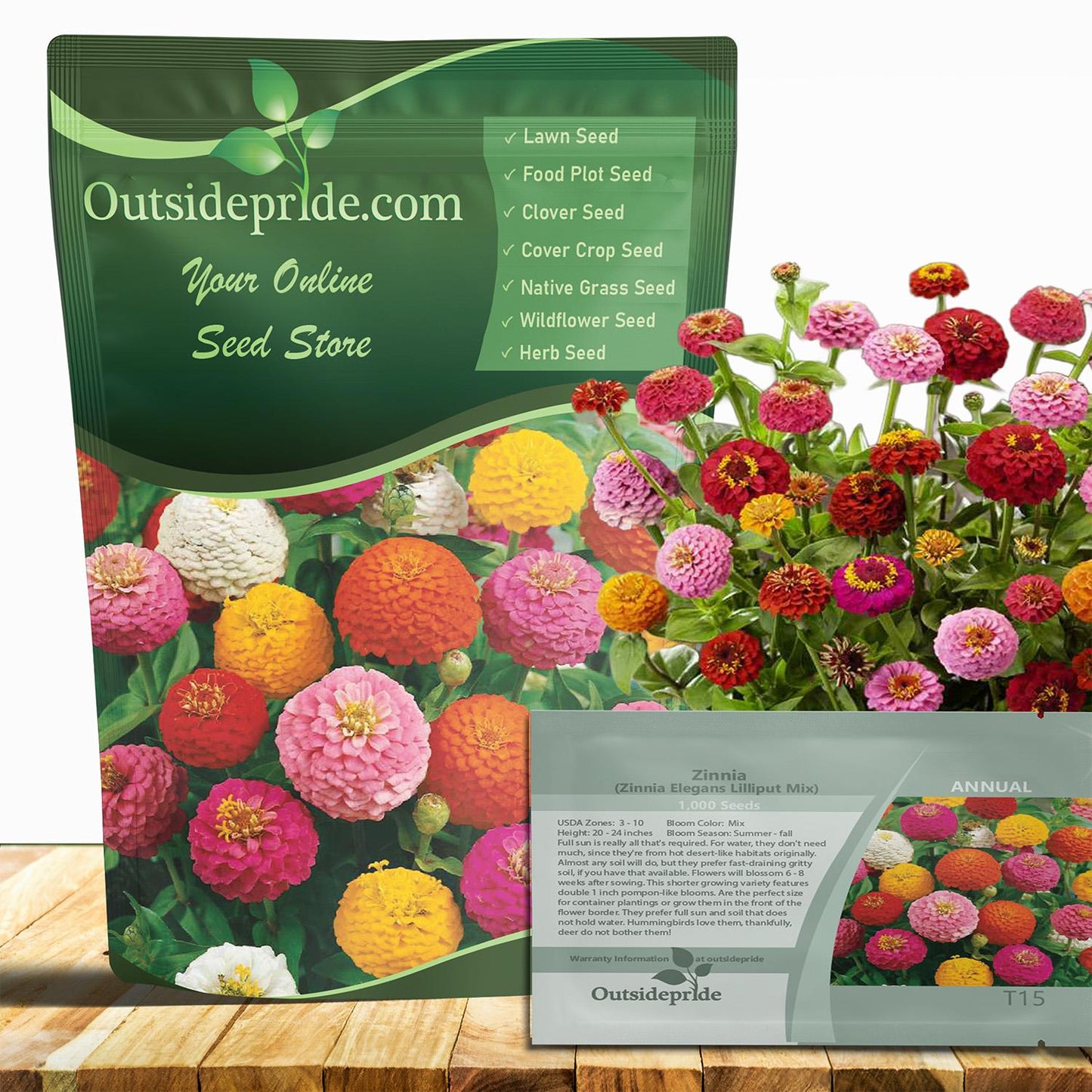 Zinnia 'elegant Hot Mix' - View 9 from www redcrocus com