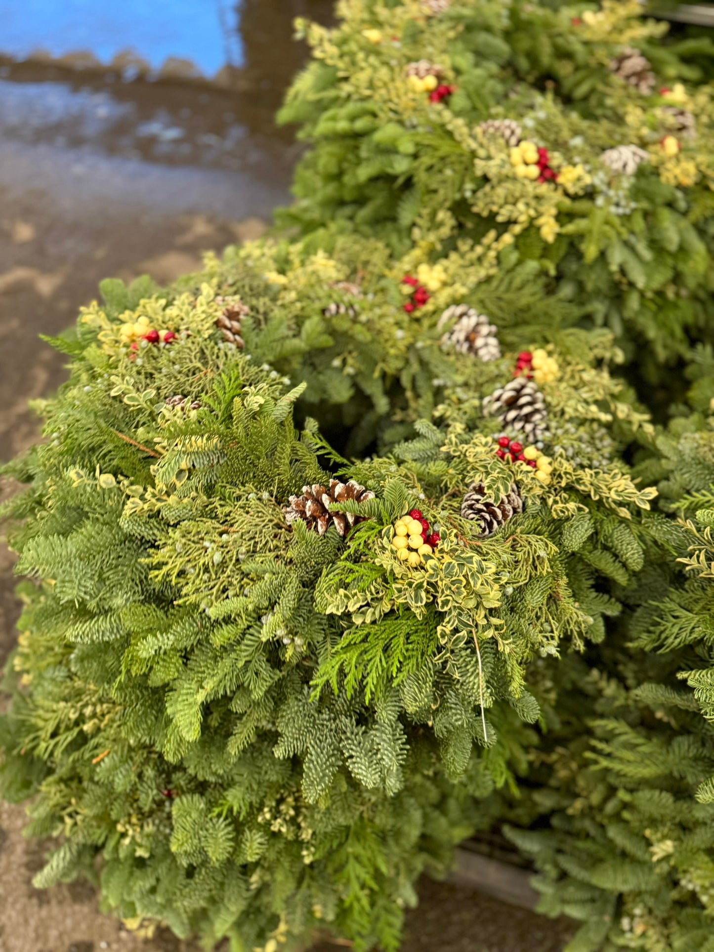 Wreath, Berries and Branches, 14"/ 24" OD Pack of 1