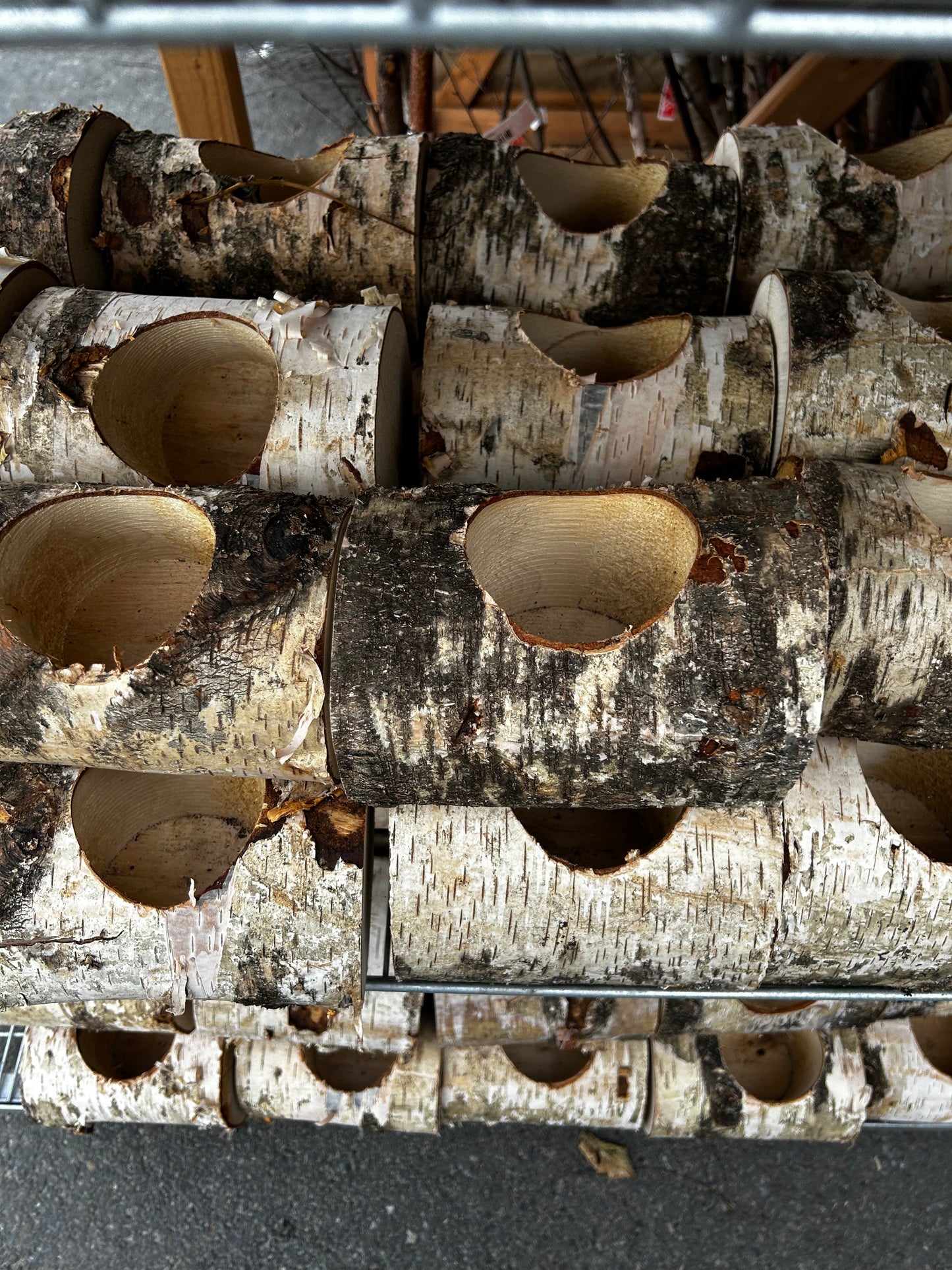 Birch Log, Empty, 1 Hole Horizontal Each
