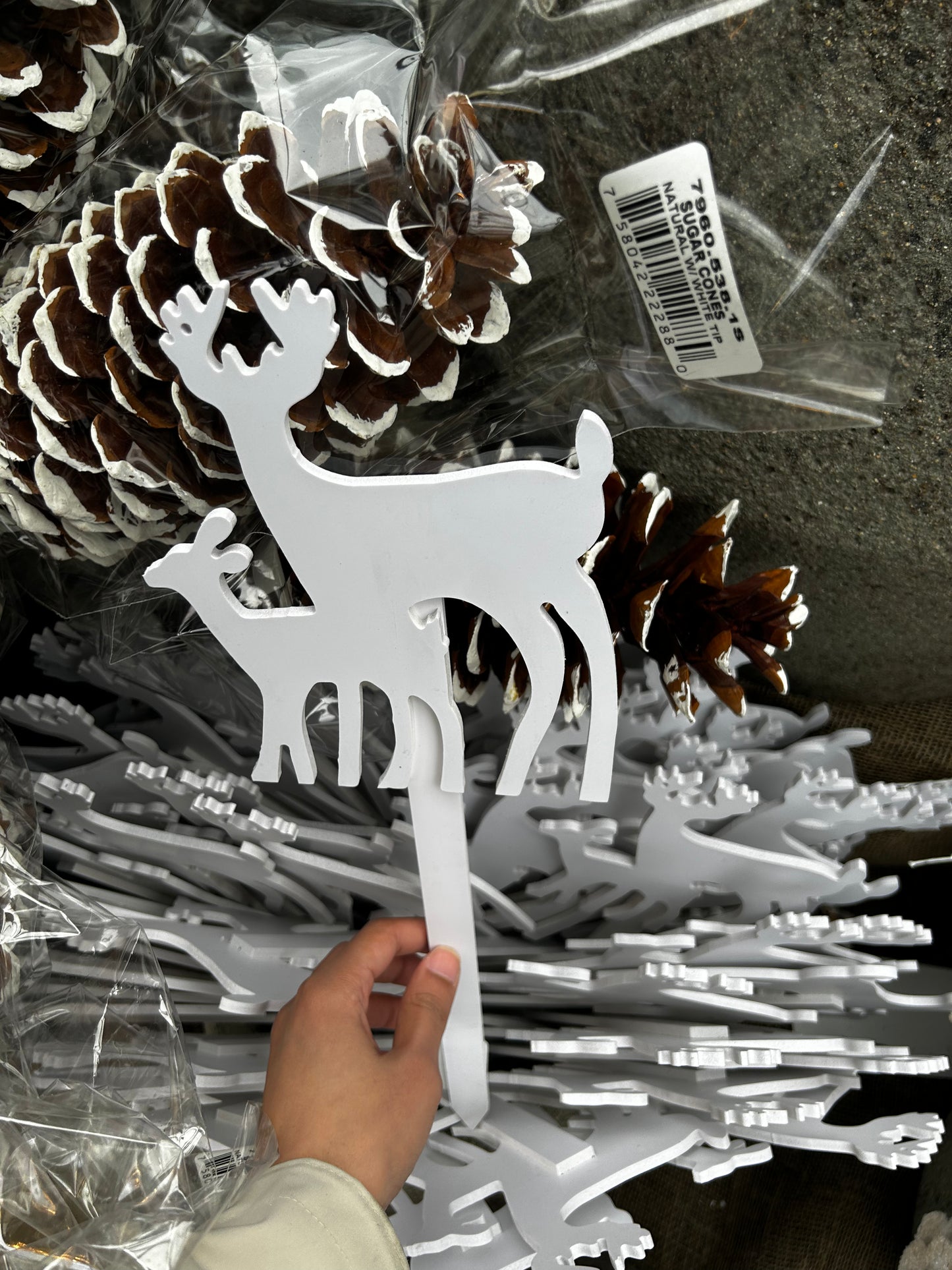 Accents, Reindeer White, 12" pick (XMNP700) Each