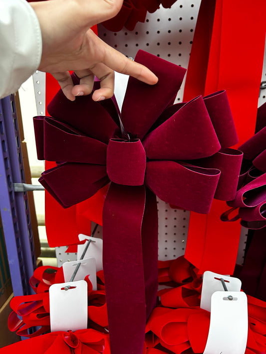 Bow, #40, 6 Loop, Red Velvet Pack of 12