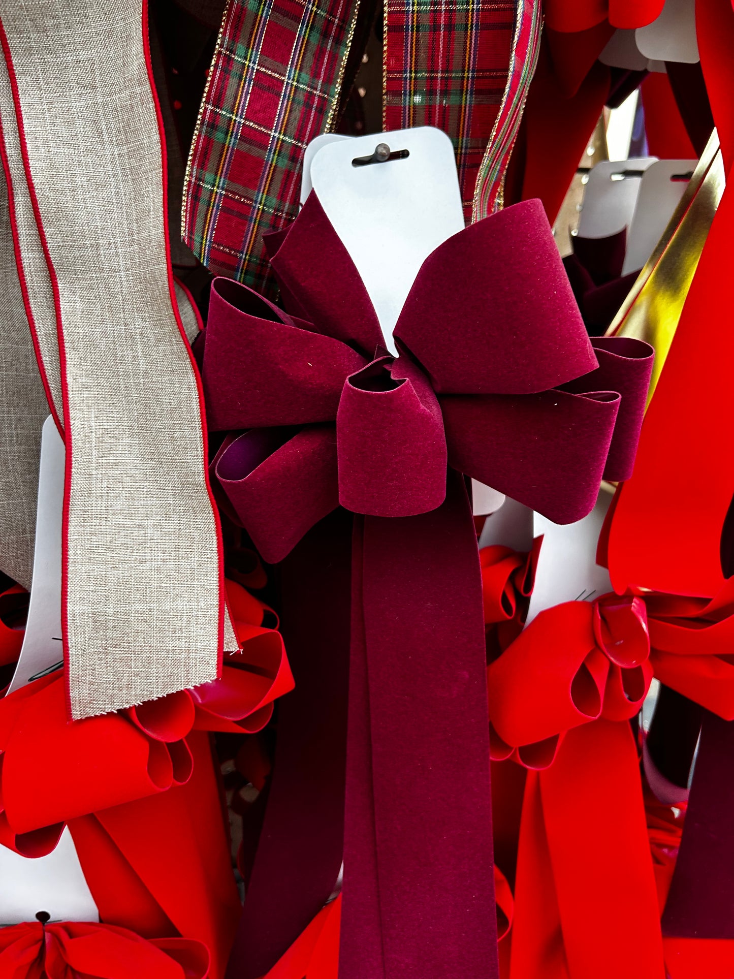 Bow, #40, 6 Loop, Red Velvet Pack of 12