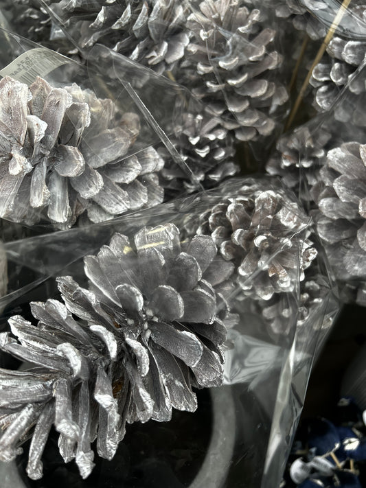 Cones, Long Leaf, Silver Metallic (XMNP639) Each