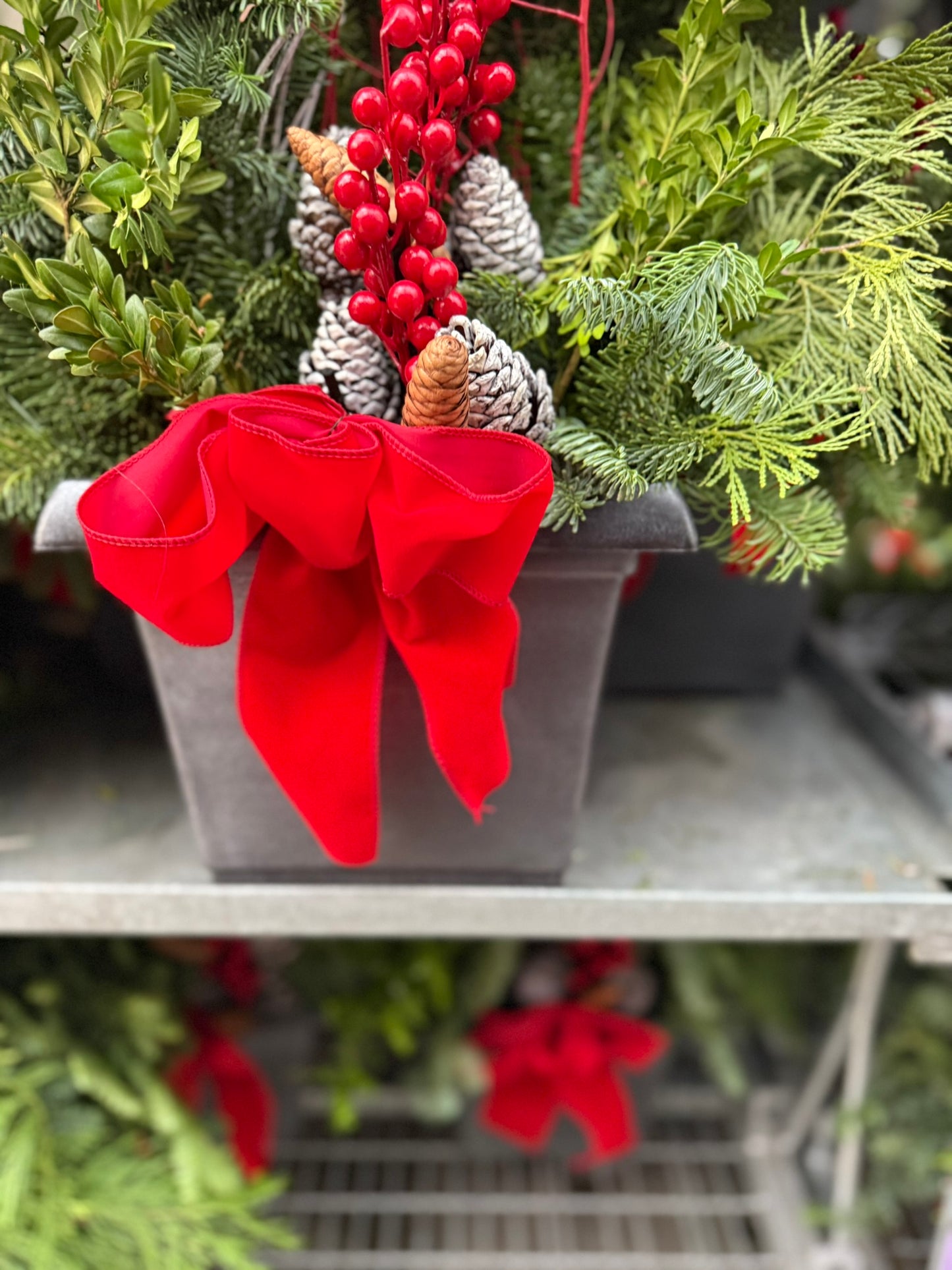 Planter, 10.25" Leonardo Square, Aged Pewter Planter (Each)