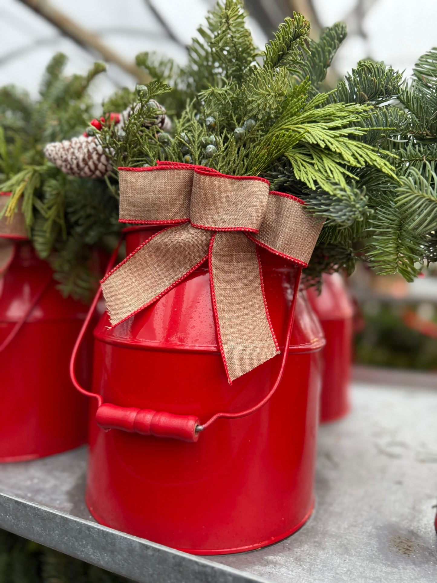 Planter, 9" Red Milk Can Planter (Each)