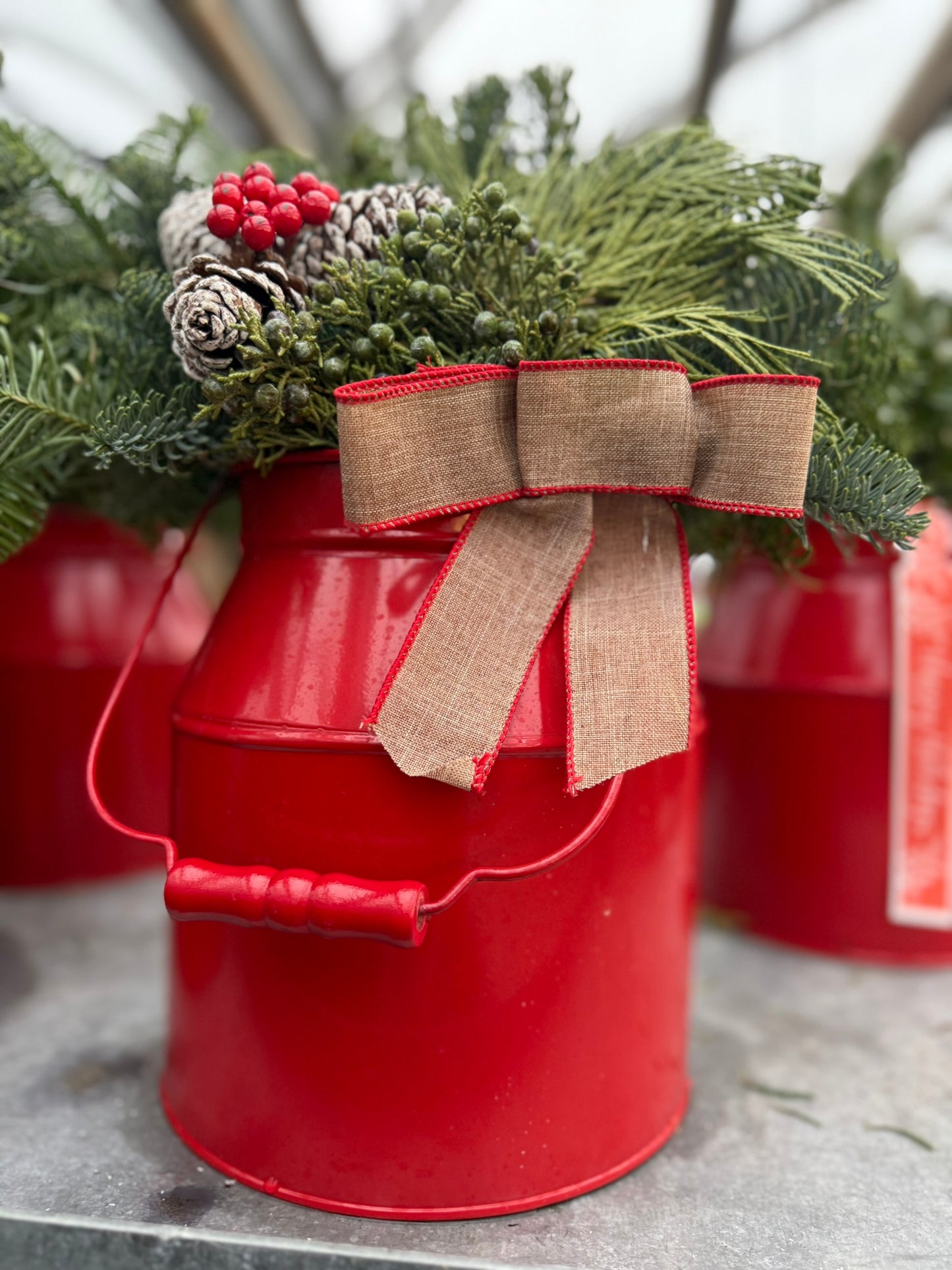 Planter, 9" Red Milk Can Planter (Each)