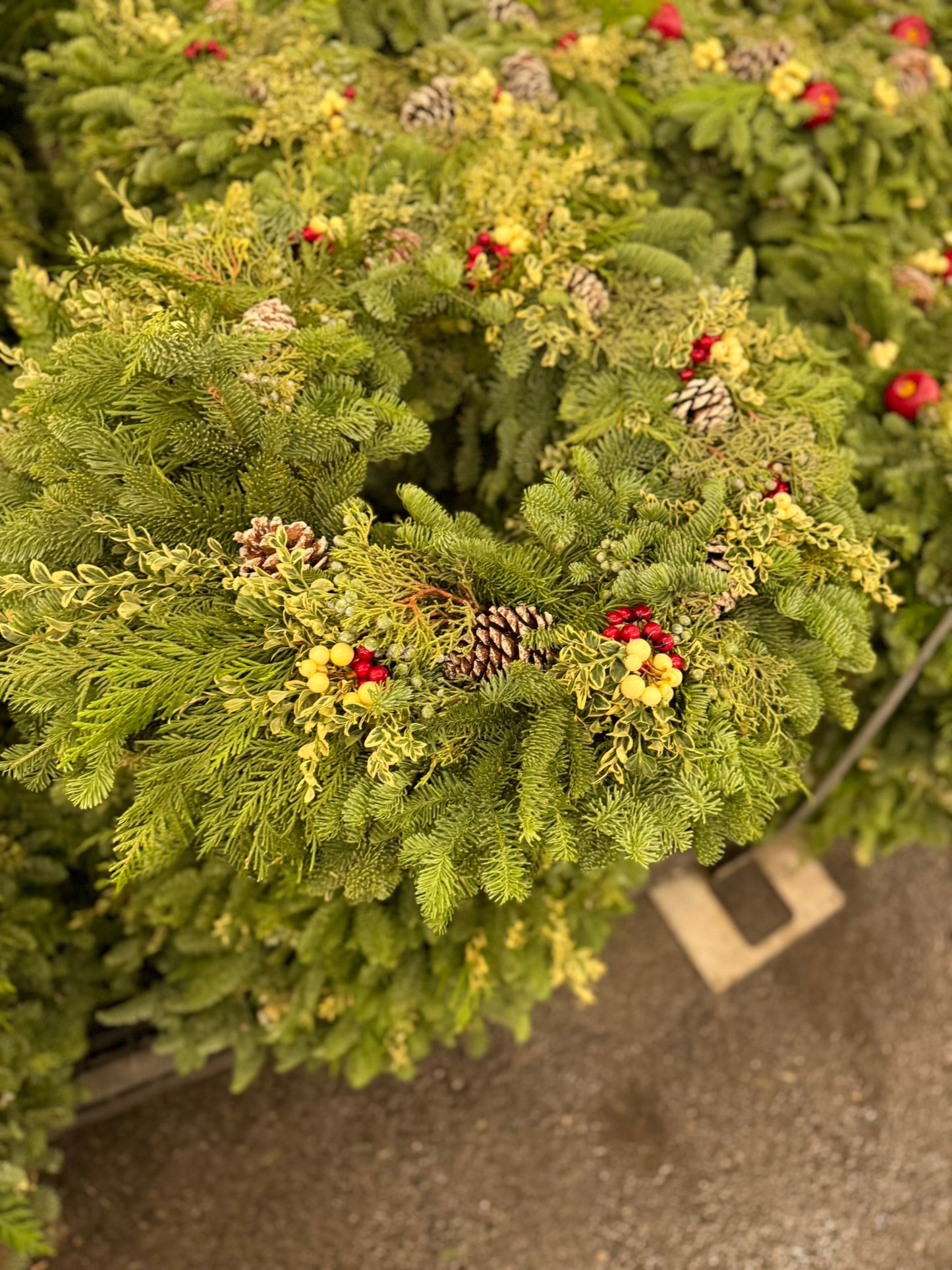 Wreath, Berries and Branches, 14"/ 24" OD Pack of 1