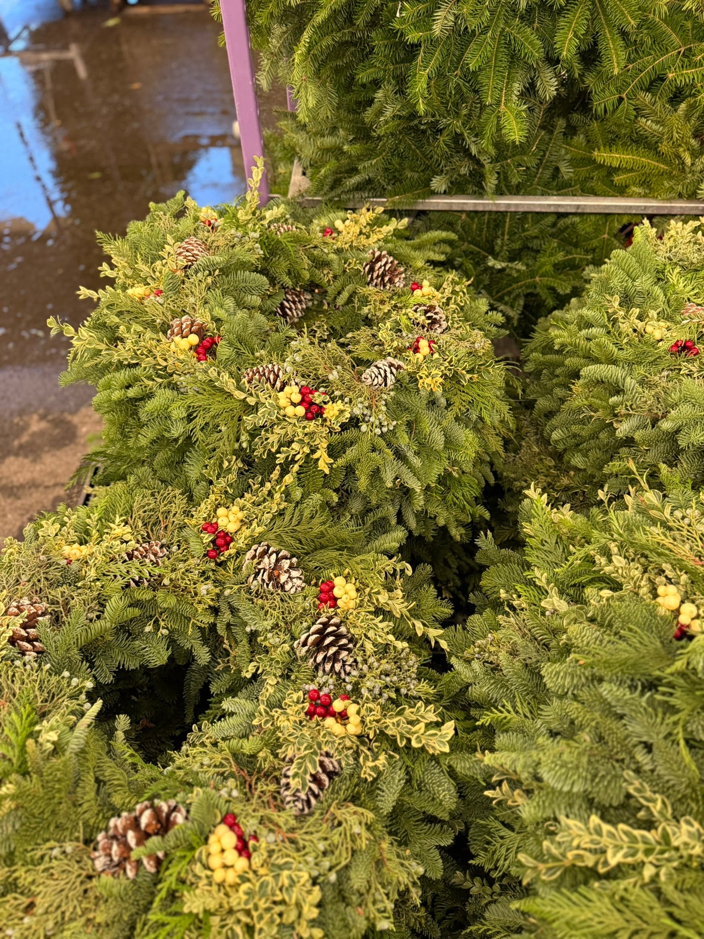 Wreath, Berries and Branches, 14"/ 24" OD Pack of 1