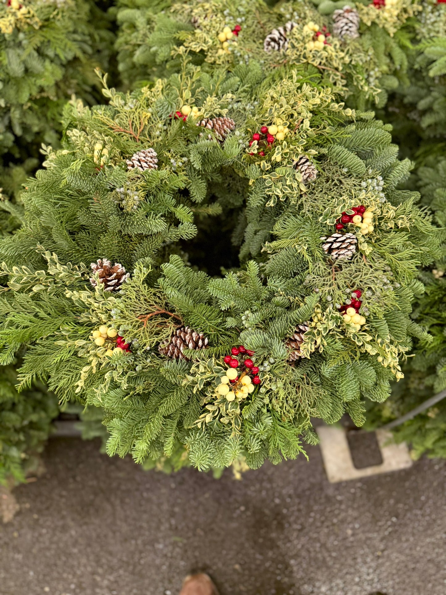 Wreath, Berries and Branches, 14"/ 24" OD Pack of 1