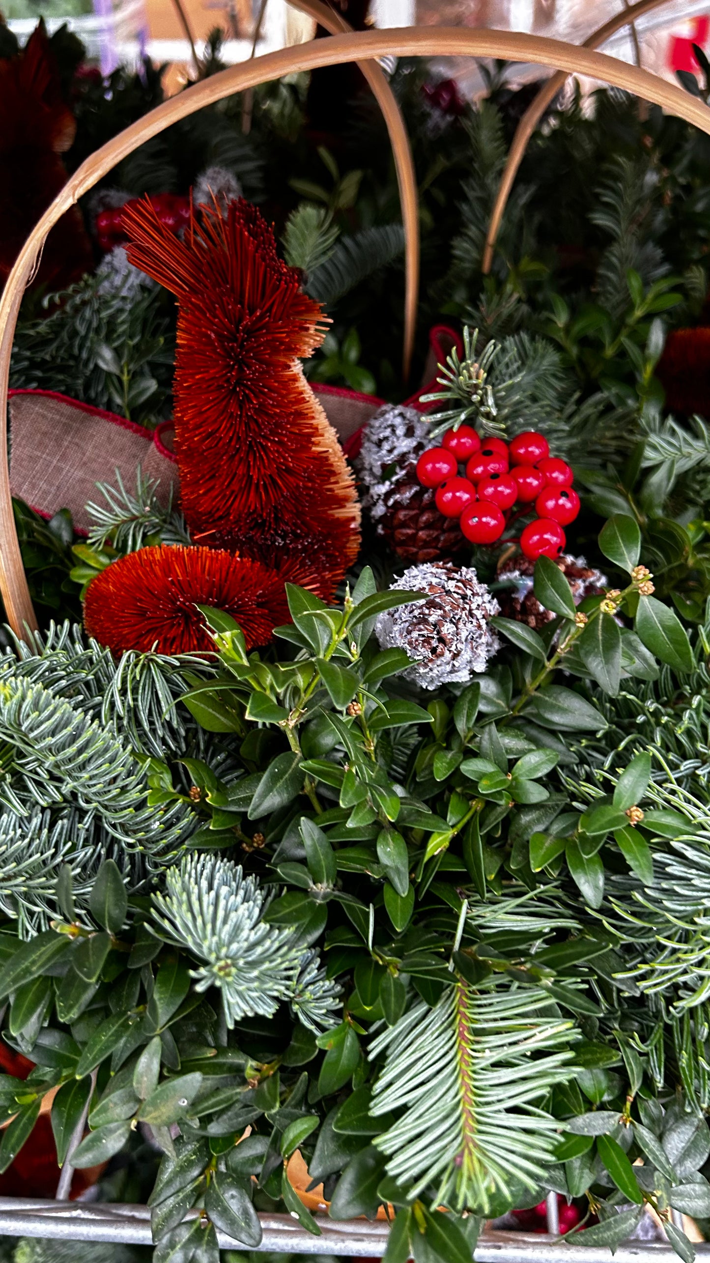 Planter, 7" Woodland Fox, Light Basket with Handle Basket (Each)