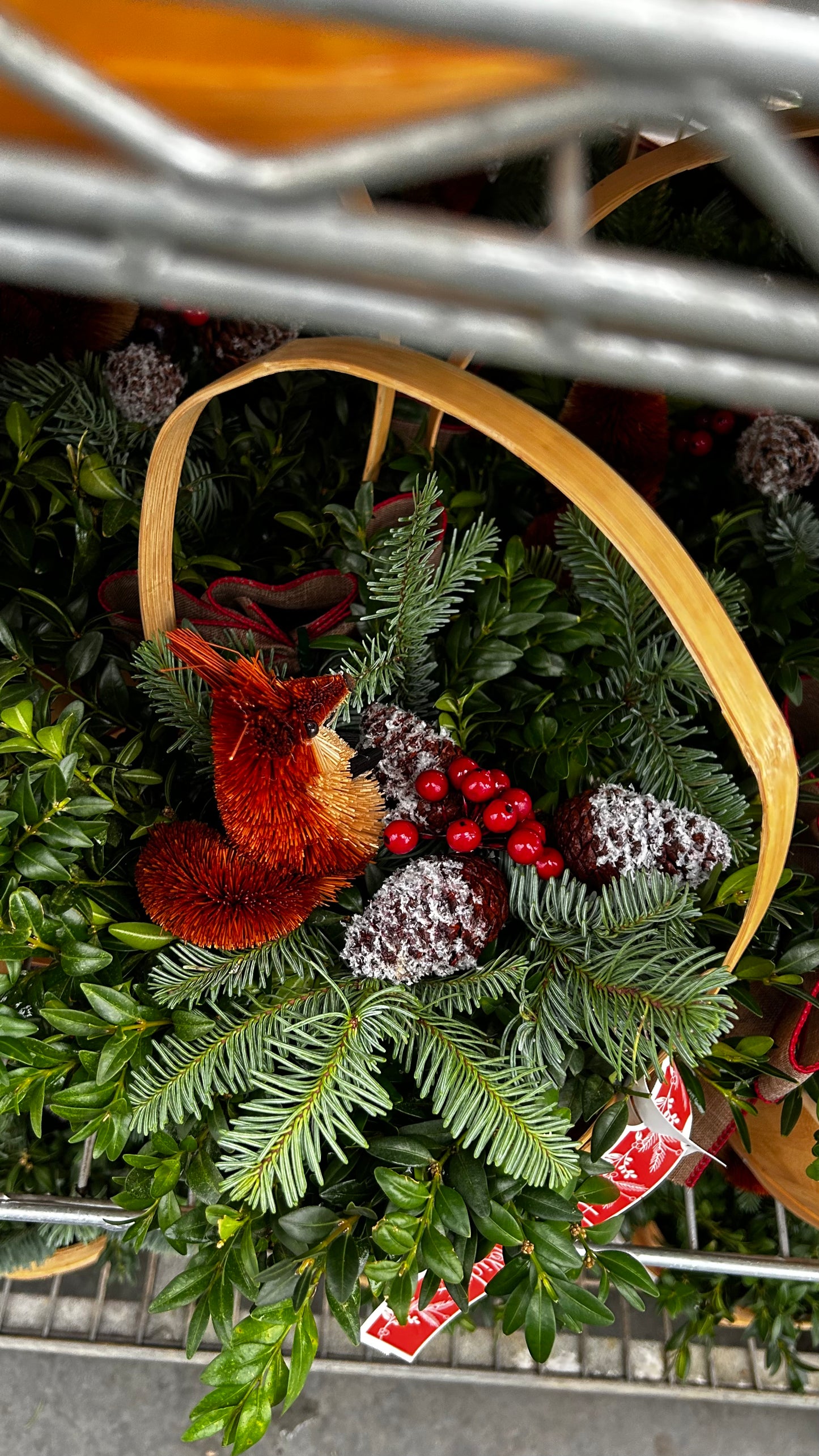 Planter, 7" Woodland Fox, Light Basket with Handle Basket (Each)