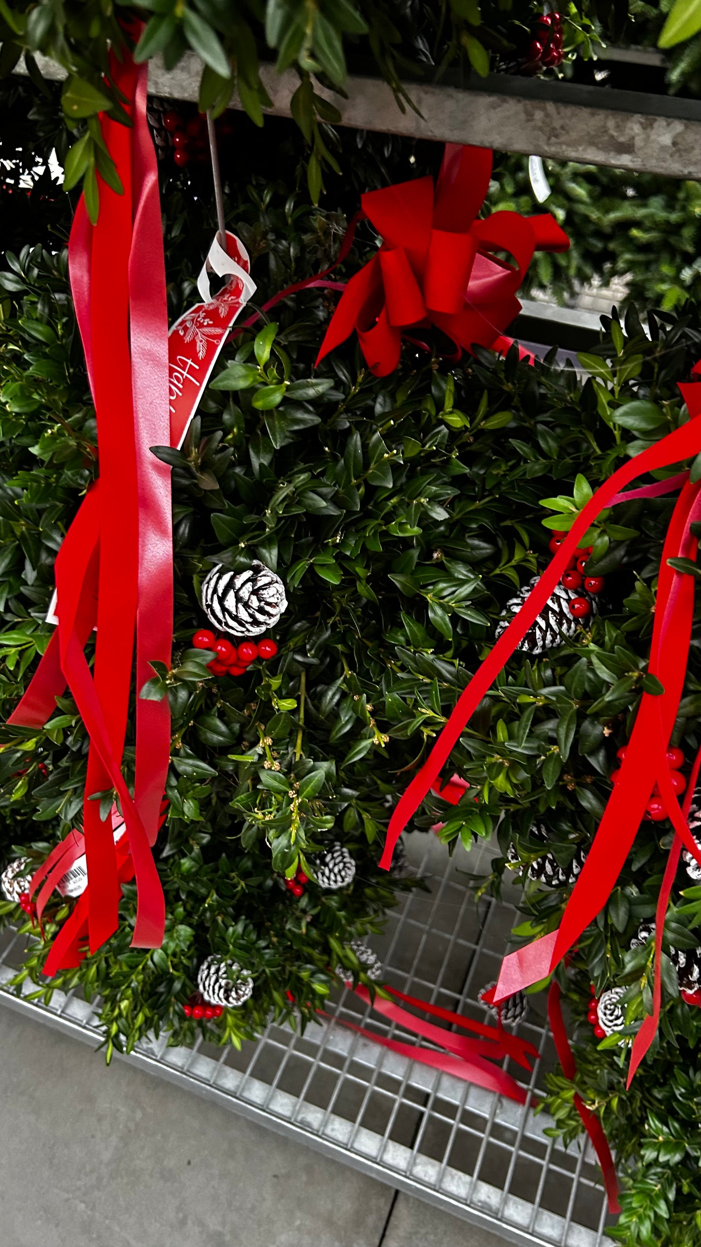 Kissing Ball, 12" Boxwood, Cones, Berries, Decorated Each