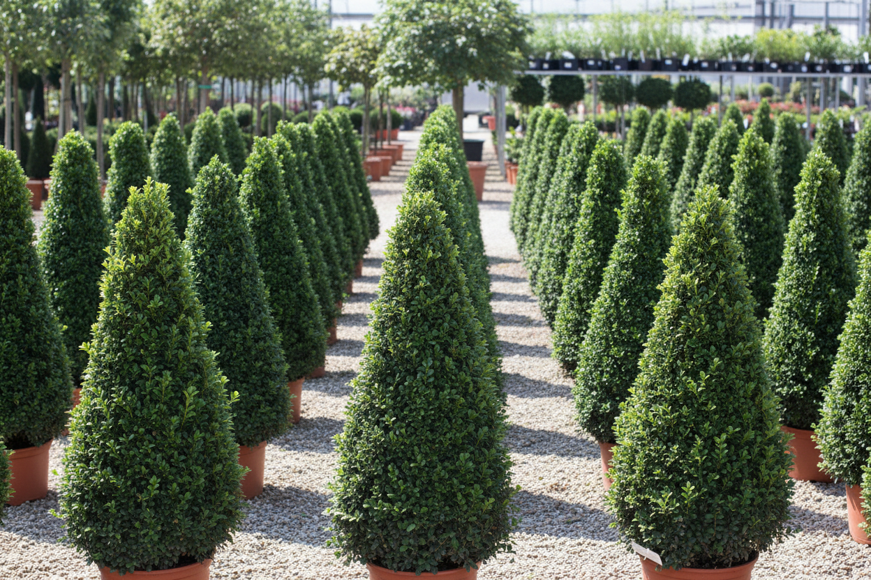 Buxus Sempervirens 'newport Blue' Pyramid - View 17 from www redcrocus com