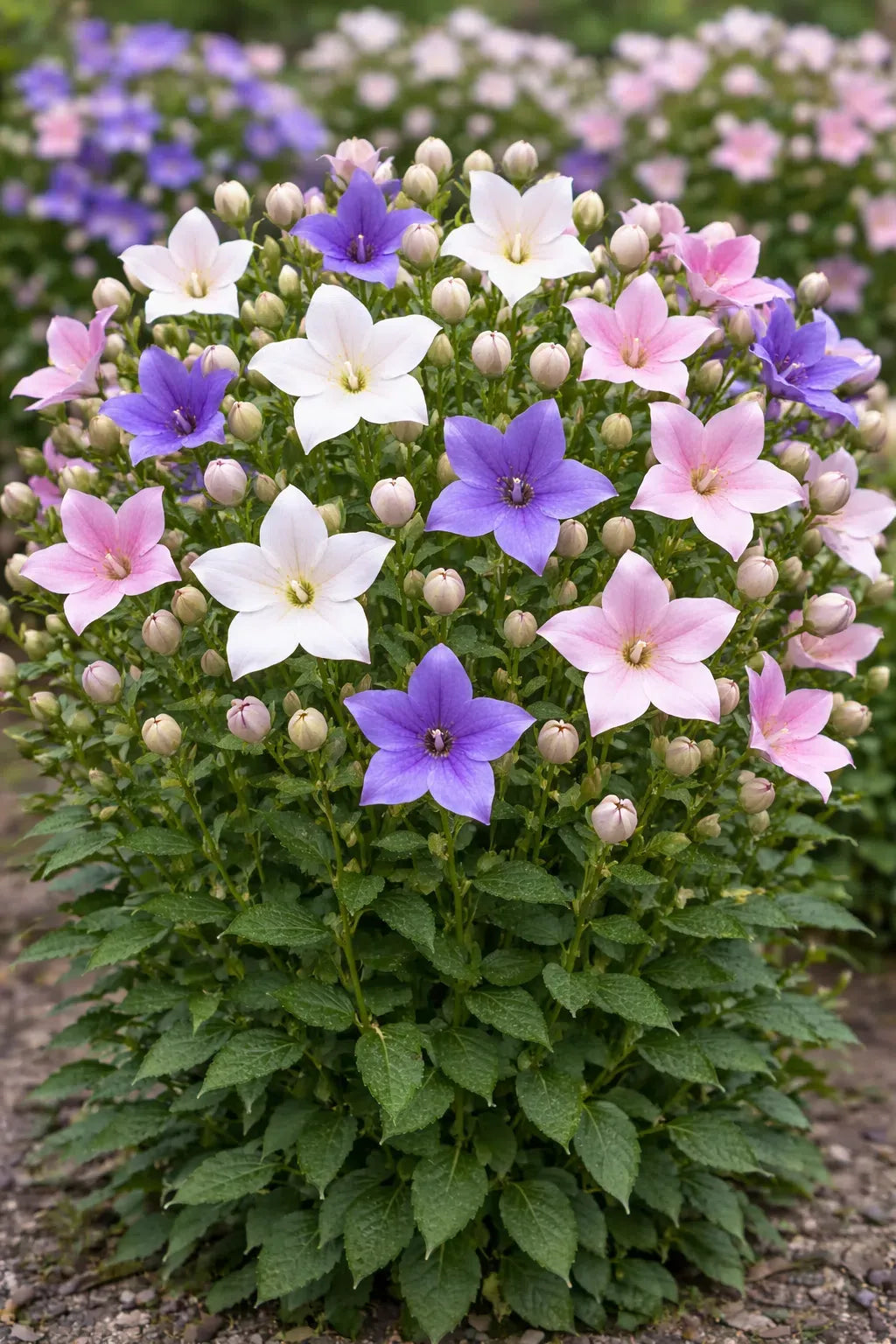 Platycodon Grandiflorus 'astra Mix' Blue, Pink, White - View 3 from www redcrocus com